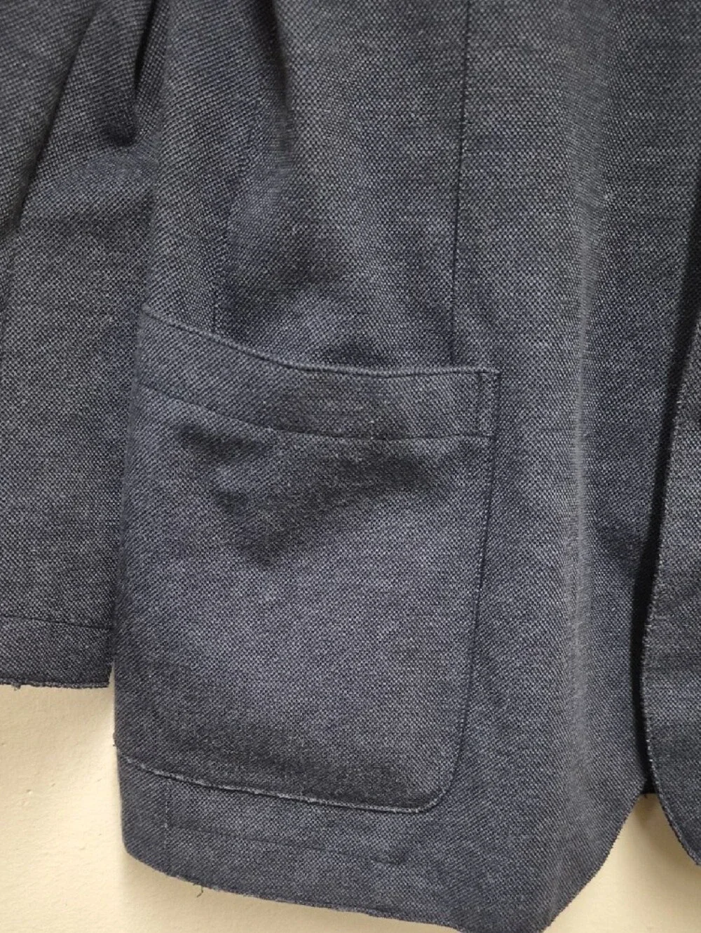 Eleventy Navy Knit Sport Coat with Patch Pockets Size 46